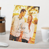 愛の写真の追加の名前セット。年結婚の夫婦 台座サイン (インサイチュ)