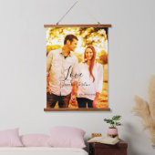 愛の写真の追加の名前セット。年結婚の夫婦 吊り下げ型タペストリー (寝室)