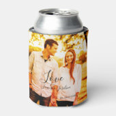 愛の写真の追加の名前セット。年結婚の夫婦 缶クーラー (缶正面)