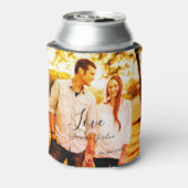 愛の写真の追加の名前セット。年結婚の夫婦 缶クーラー (缶裏面)