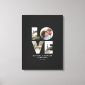 愛の写真モダンギフトパーソナライズされたブラック キャンバスプリント (正面)