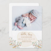 愛の写真誕生の発表の枝 案内状 (正面/裏面)