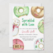 愛の冬の赤ちゃんシャワーが散在 招待状 (正面)