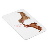 愛の冷蔵庫用マグネットのダックスント(女の子/男) マグネット (右側)