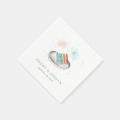 愛の切りパーソナライズされた身 スタンダードカクテルナプキン (角)