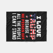 愛の切り株は彼が私ができる人々を怒らせるから フリースブランケット (正面(横))