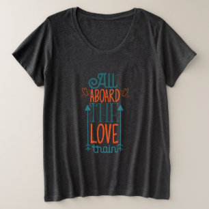 愛の列車に乗ってカップルのプレゼント プラスサイズTシャツ