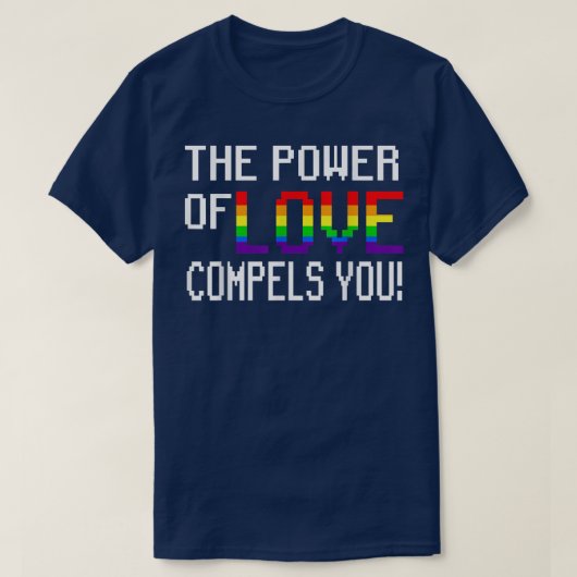 愛の力はあなたをLGBT USA国旗のレインボ Tシャツ (デザイン正面)