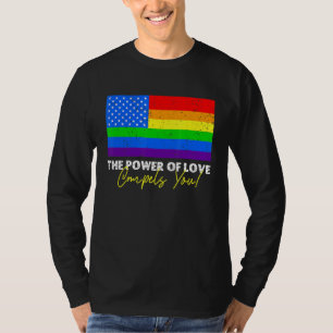 愛の力はあなたをLgbt Usa虹4th Tシャツ