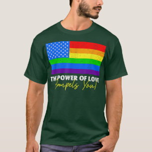 愛の力はあなたをLgbt Usa虹4th Tシャツ