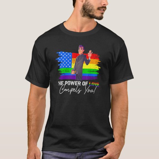 愛の力はLgbtのゲイプライドを魅了する Tシャツ (正面)