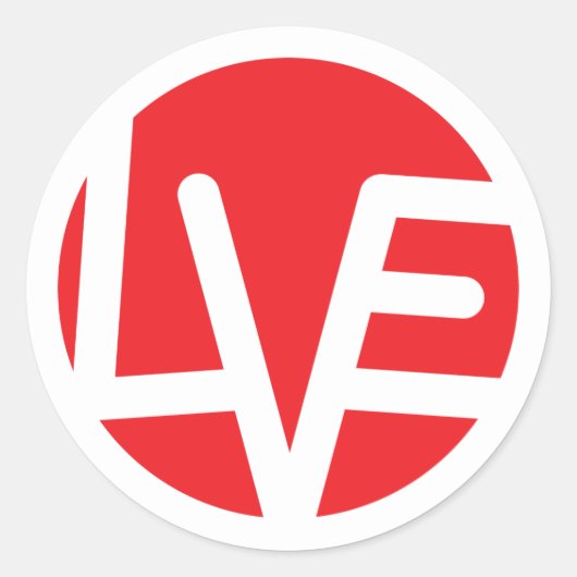 愛の力3"ラウンドスクラシックティッカー ラウンドシール (正面)