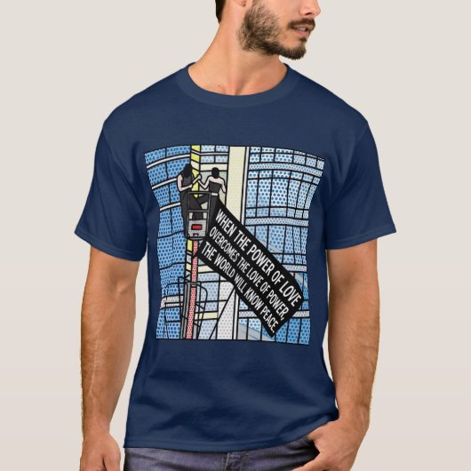 愛の力 インスピレーション 平和 引用 コミック Tシャツ (正面)