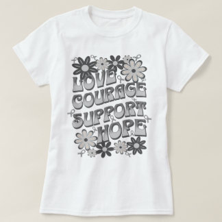 愛の勇気をサポート希望の脳腫瘍の花 Tシャツ