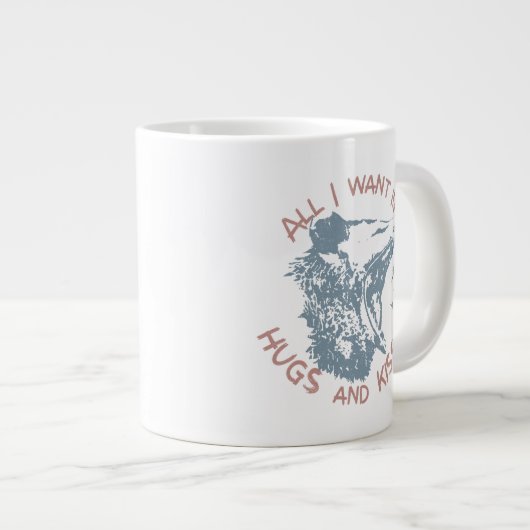 愛の動物のミームを望むオおもしろいポッサム ジャンボコーヒーマグカップ (正面右)