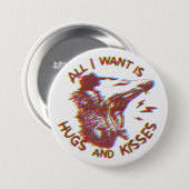 愛の動物のミームを望むオおもしろいポッサム 缶バッジ (正面&裏面)