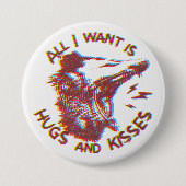 愛の動物のミームを望むオおもしろいポッサム 缶バッジ (正面)