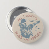 愛の動物のミームを望むオおもしろいポッサム 缶バッジ (正面&裏面)