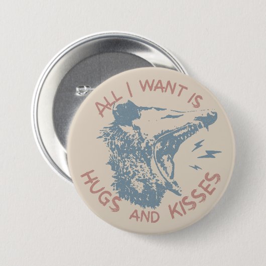 愛の動物のミームを望むオおもしろいポッサム 缶バッジ (正面&裏面)