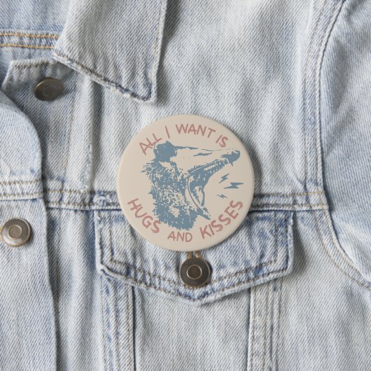 愛の動物のミームを望むオおもしろいポッサム 缶バッジ (インサイチュ)