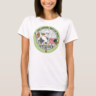 愛の動物は彼ら食べではないビーガン Tシャツ
