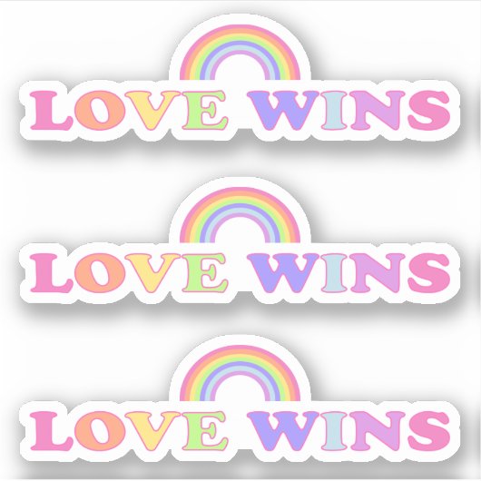 愛の勝利 – LGBT / ゲイプライドレインボー シール (正面)