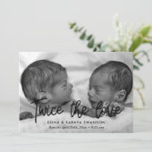 愛の双子の誕生の発表カードの2倍 案内状 (スタンド正面)