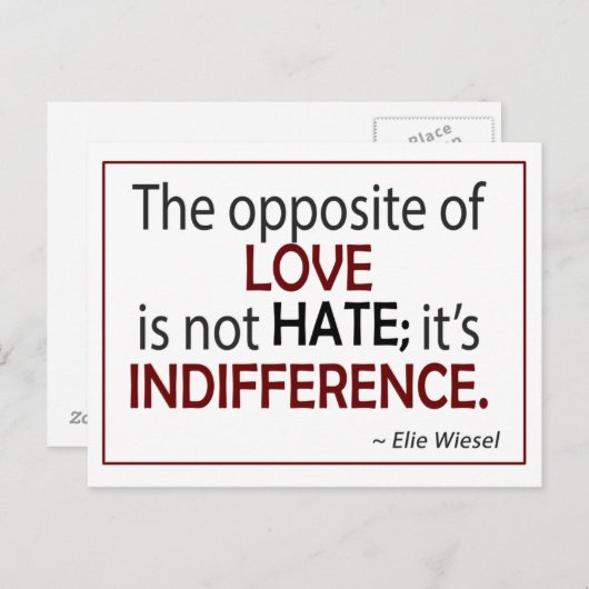 愛の反対は無関心 ポストカード (正面/裏面)