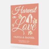 愛の収穫 | ボホ秋の結婚式へようこそ アクリルサイン (傾斜)