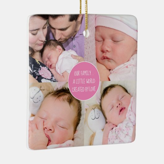 愛の名によって作られた5フォトファミリーの小さな世界 セラミックオーナメント (右)