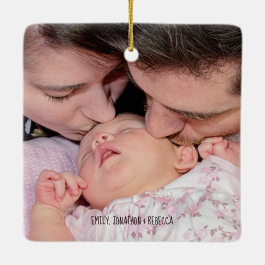 愛の名によって作られた5フォトファミリーの小さな世界 セラミックオーナメント (裏面)