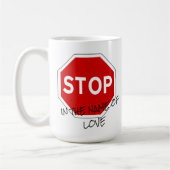 愛の名ストップ前でカスタマイズ可能なコーヒーマグ コーヒーマグカップ (左)