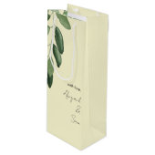 愛の名パーソナライズされた前は黄色結婚で ワインギフトバッグ (正面アングル)