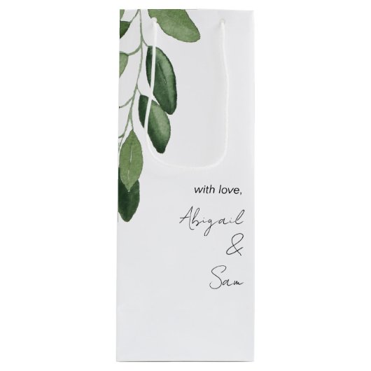 愛の名パーソナライズされた前結婚で ワインギフトバッグ (正面)