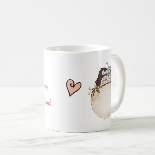 愛の名前に迷う一年かわいいバレンタインデー コーヒーマグカップ (正面右)