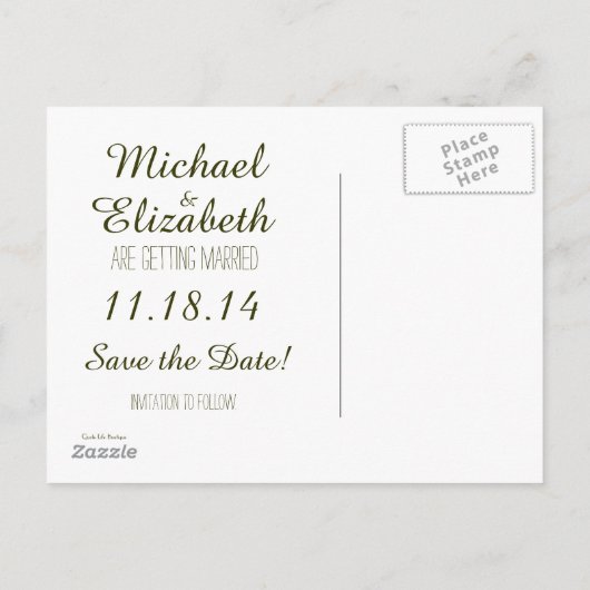 愛の名言が添えられたアンティーク ヴィンテージ ウェディング 案内ポストカード (裏面)