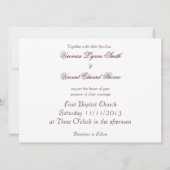 愛の名言付きの結婚式招待状 招待状 (裏面)