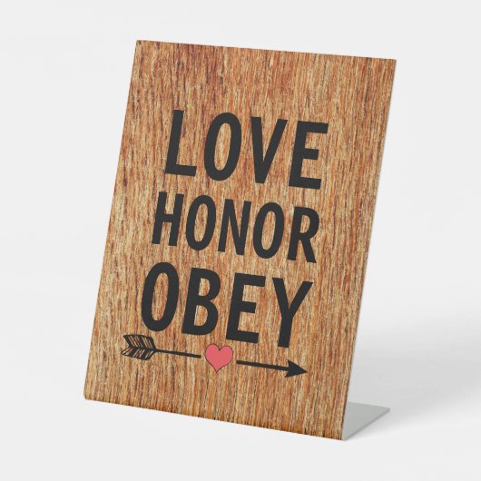 愛の名誉は変わった結婚しるしに従う素朴 台座サイン (正面)