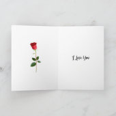 愛の告白 | 赤いバラの美しい女性 カード (内部)