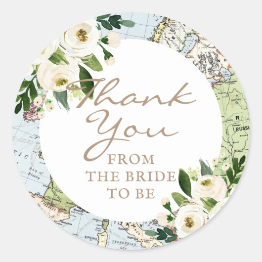 愛の周りの世界フローラマップ好意ラベル ラウンドシール (正面)