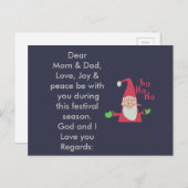 愛の喜びと平和ママとパパ新しいインスパイアデザイン シーズンポストカード (正面/裏面)