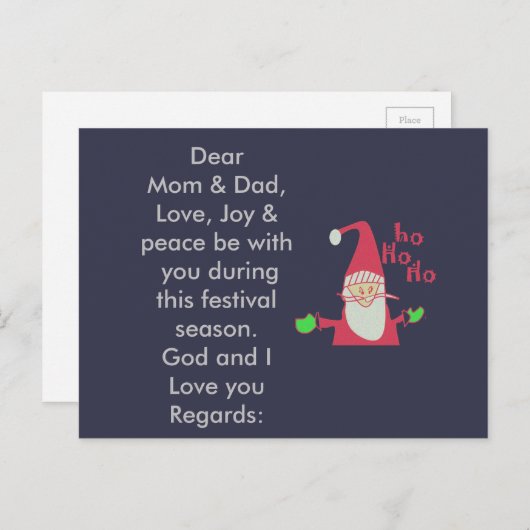 愛の喜びと平和ママとパパ新しいインスパイアデザイン シーズンポストカード (正面/裏面)