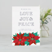 愛の喜びと平和メリークリスマスホリデー 箔シーズンカード (立ち正面)