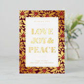 愛の喜びと平和 | あなたの写真を追加 箔シーズンカード (立ち正面)