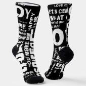 愛の喜びインスピレーションの言葉バレンタインデー ソックス (傾斜あり)