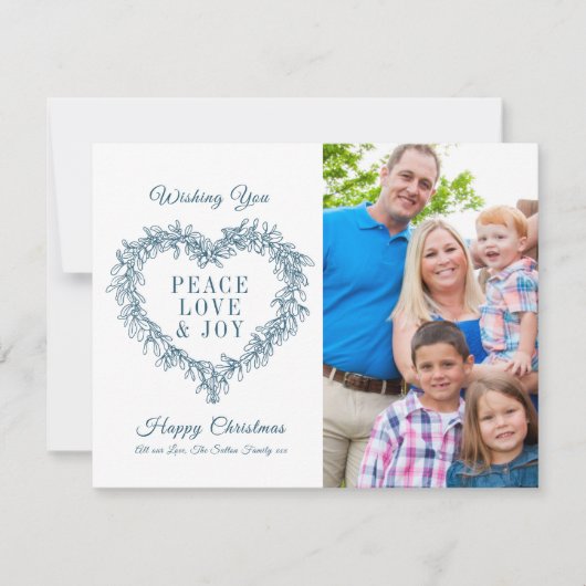 愛の喜び平和の青いミスタントー写真クリスマス (正面)