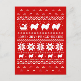 愛の喜び平和エスキースカワイドッグクリスマス シーズンポストカード