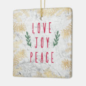 愛の喜び平和クリスマスの花の大理石 セラミックオーナメント (左)