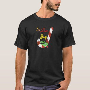愛の喜び平和クリスマスキャンディケーンスターロングスレー Tシャツ