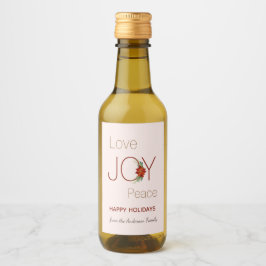 愛の喜び平和クリスマスポインセチア ワインラベル